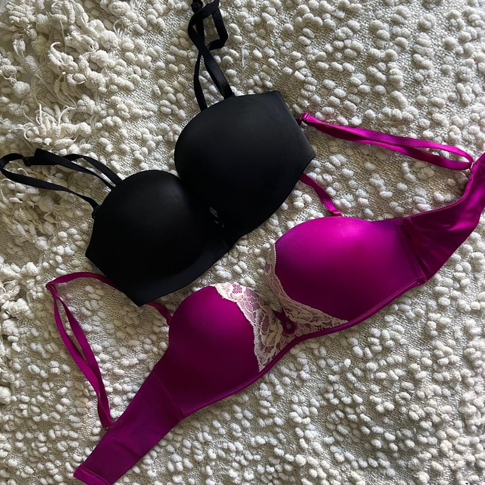 2 Victoria’s Secret Very Sexy Bombshell Add-2-Cups Push Up Strapless Bra